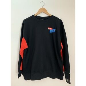 Nike DRI-FIT Get Fit Sweatshirt Women Sz M Oversize Crew Streetwear Retro Feel